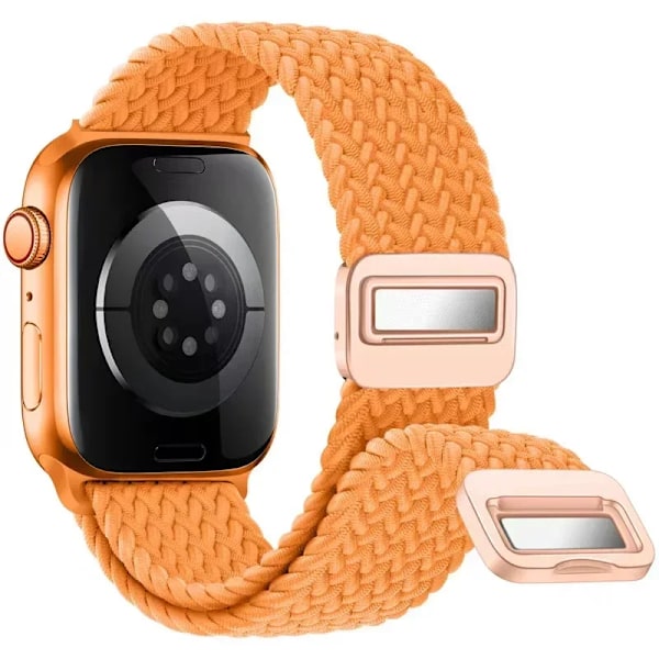 Nylonflätad Loop Rem för Apple Watch 10 9 8 7 45mm 41mm 42mm 46mm Ultra 2 49mm Magnetarmband iWatch 6 5 4 3 SE Armband Wave bule S10-42mm 38 40 41mm
