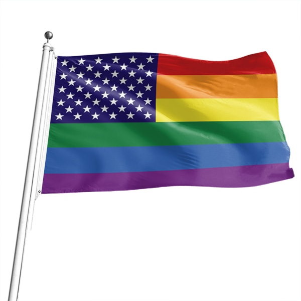 Trädgårdsflagga USA Rainbow färgglada banner för gård utanför dekor default