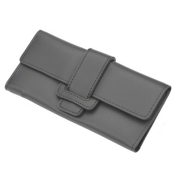 Womens Trifold Wallet PU-läder kreditkortshållare Lång plånbok med fack black