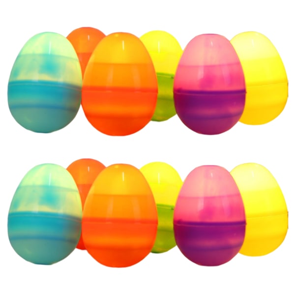 12Pack Glow-In-The-Dark påskägg Färgglada påskäggdekorationer för påskhemdekorationer warm lamp egg