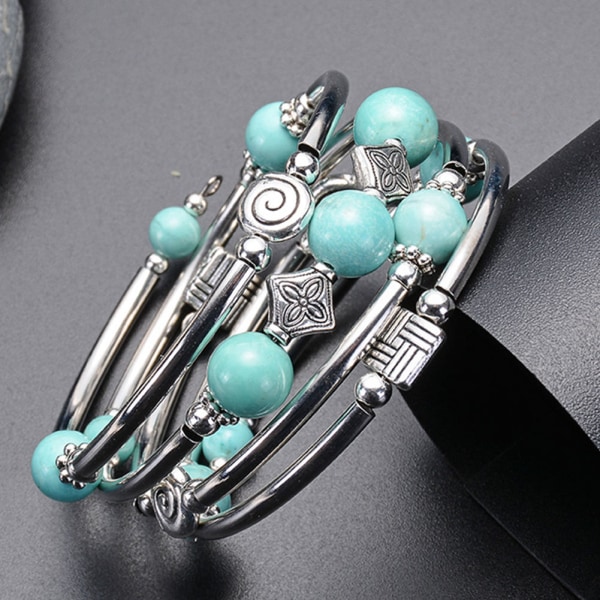 Kvinnor med multi lager wrap pärlor armband armband med sten smycken gåvor a11