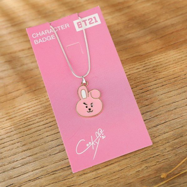 BT21 metalllegering halsband BTS Cartoon hängande prydnad present till K-Pop Fans robot