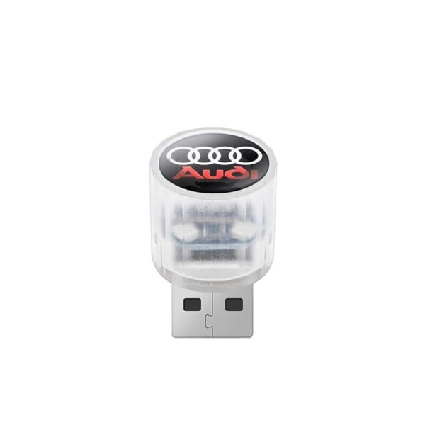 Bil USB LED-lampa med logotyp Enkel installation Bildörrlampa Idealisk för inredning av bilar audi
