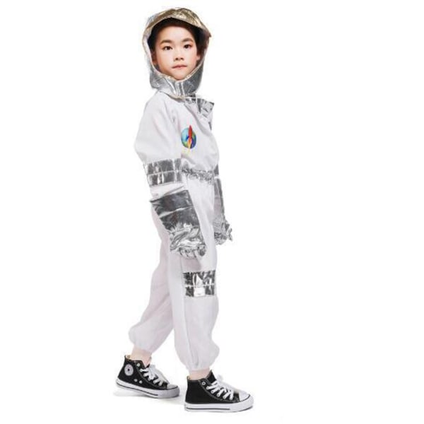 Barn Astronaut Kostym Party Spel Astronaut Cosplay Jumpsuit one size 110-120cm