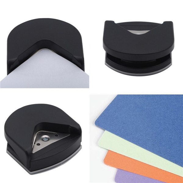 Bärbar hörnskärare Multipurpose Paper Hörnstans rundare för papper black