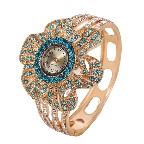 Kvinnors företagsklockor Metallurtavlor Watch med smyckeslås för alla hjärtans dag julklapp sky blue