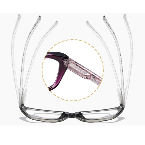 Blåljusblockerande läsglasögon Ultralätta progressiva multifokala presbyopiska glasögon för män och kvinnor läsare purple box 250