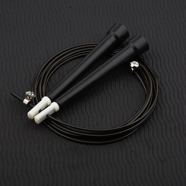 1 st Snabbhopprep Ståltråd Hållbart Snabbt Hopprep Kabel Sport Träning Träningsutrustning Hemmagym black