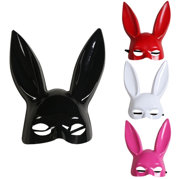 Christmas Gift Bar， KTV Night Club Party Decoration， Halloween Princess Rabbit Taste Playboy Bunny Plush Mask bright white 26 * 35 one size fits all