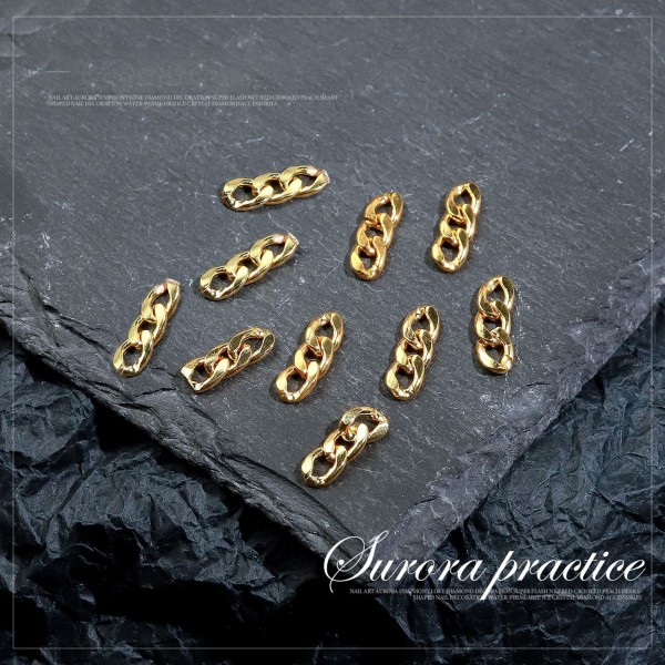 Chain Shape Nail Art Decor Unikt trendigt mönster nageltillbehör för fingernaglar tillbehör gold