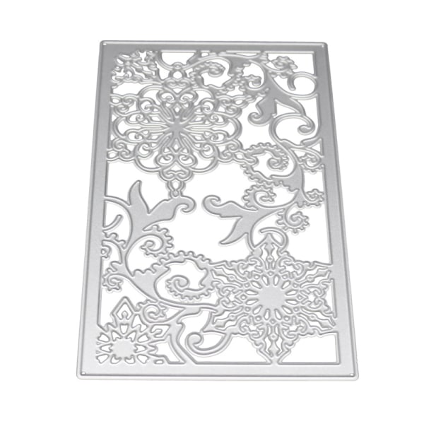 Blommönsterprägling Skärformar Metallstencilstansmaskinmall för DIY-pappershälsning silver