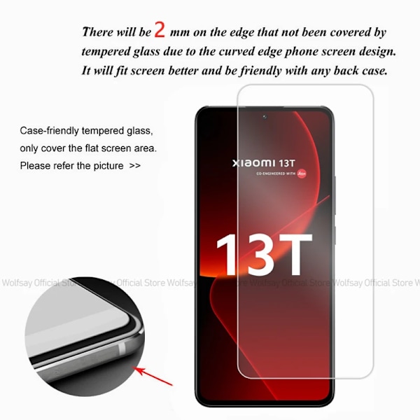 2/4 st Skärmskydd för Xiaomi 13T Härdat Glas Xiaomi 13T 13T Pro Full Lim Täckande Skyddsglas för Xiaomi 13T 2PCS Tempered Glass For Xiaomi 13T(Pro)