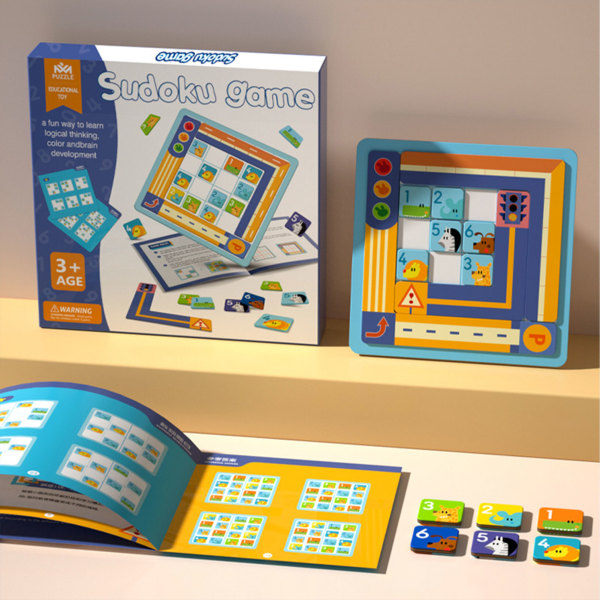Sudoku Game Thinking Träning Pusselspel Hållbar interaktion Matchande familjespel set för barn Pojkar Flickor Kognitiva leksaker a
