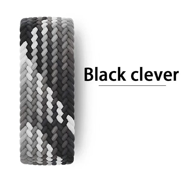 Flätat Solo Loop Armband för Apple Watch Band Nylon 49mm 45 44 41 40 38mm 42mm Correa Armband iwatch Series 9 8 7 5 SE 6 Ultra 2 SummerBlack L
