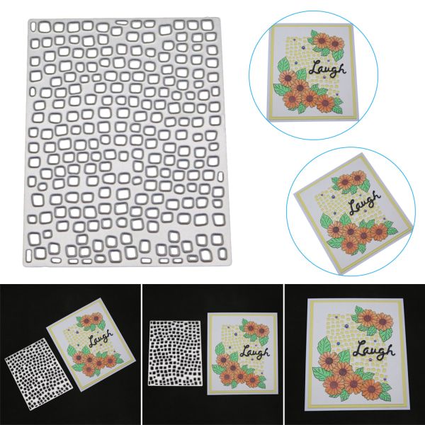 Metallskärmaskiner Oregelbundna kubmönsterkort präglande stencil stansmaskin form för gör-det-själv-papper silver