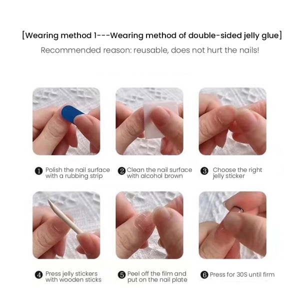 24st långa falska naglar vattendroppsform bestående fingernagelklistermärke för kvinnor 0055-86