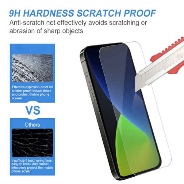 Reptåligt Okrossbart Härdat Glas För Iphone 15 14 12 13 11 Pro Max Skärmskydd För Iphone 6 7 8 Xr X Plus Glas IPhone 13 Pro Max Tempered glass