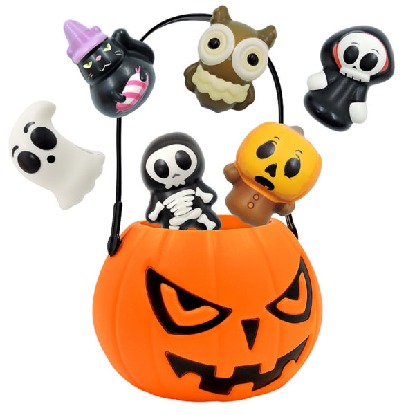Halloween Mini Squishy-leksaker ger mycket roligt Stress relief för barn Vuxna Flickor Pojkar Arbetarstudenter b