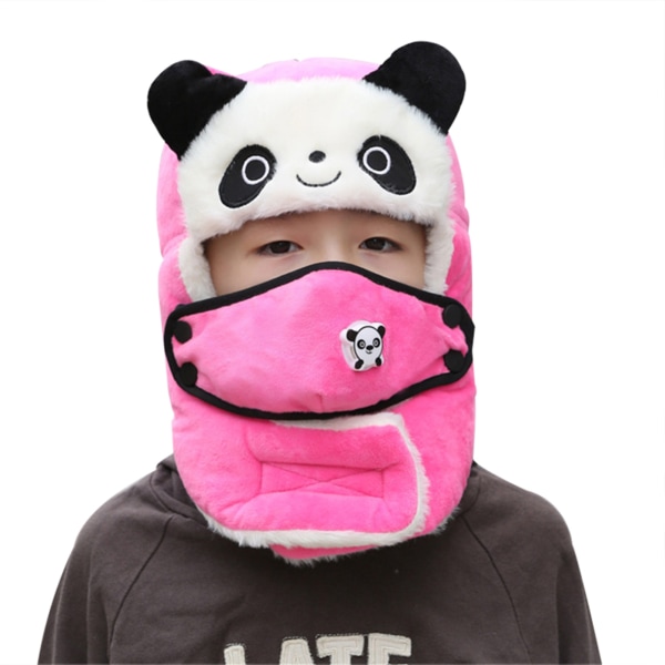 Söt cap med cover Lei Feng- cap Rolig Panda-mössa för barn pink