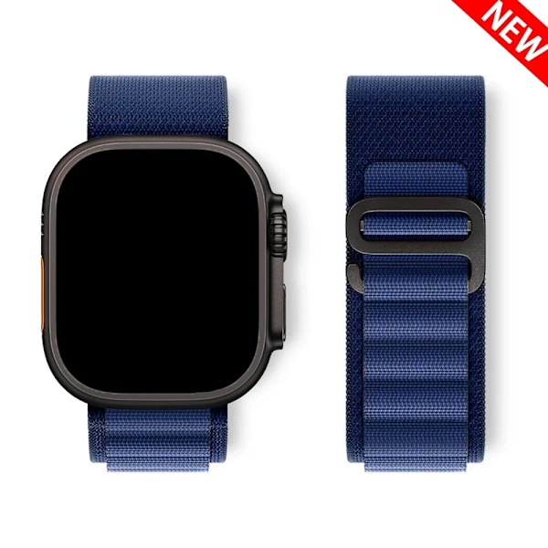 Alpine Loop för Apple Watch armband Ultra 2 49mm Series 10 46mm 42mm 40-44mm 45mm 41mm G-krok sportarmband iWatch 10 9 8 7 6 SE 5 4 Navy Alpine Loop 13 Series 10 46mm