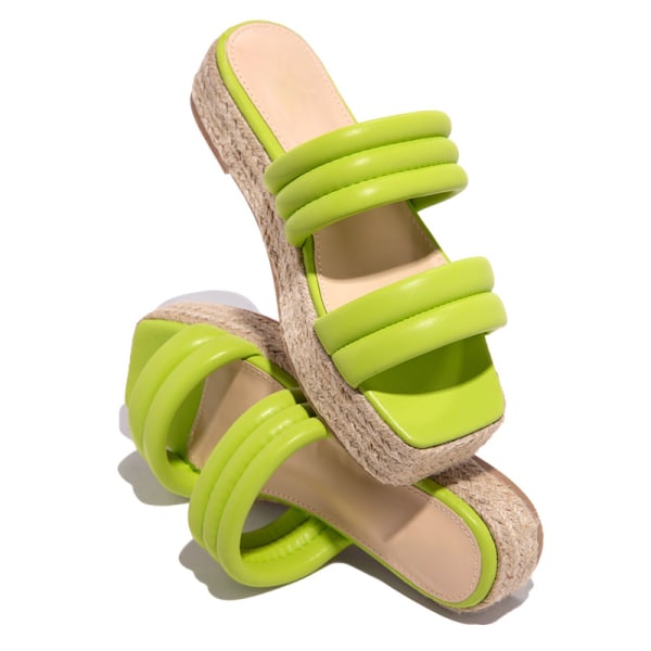 Dam Plattformtofflor Sandaler Dam Utomhus Strand Damskor Hemtofflor green 39