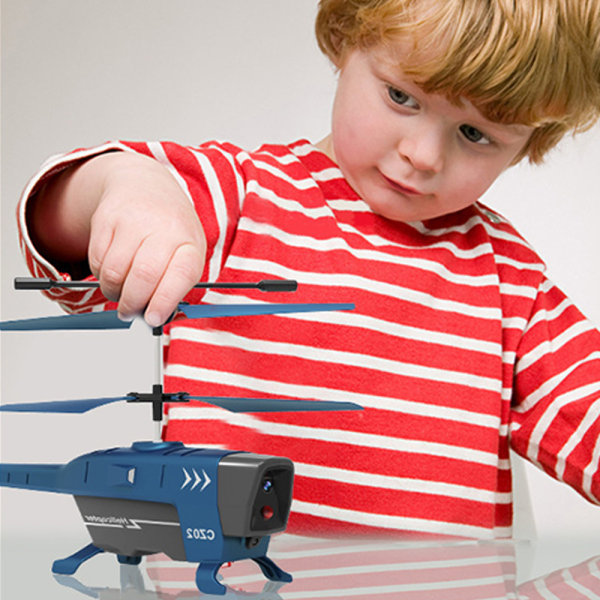 Barn RC Helikoptrar med höjd Håll en nyckel Start/landning för barn och nybörjare a navy blue