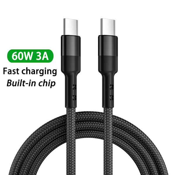 UGOURD PD240W Ultrasnabb Laddningskabel Typ Usb C 100W typ c Laddarkabel för iphone 15 xiaomi MacBook Pro Med E-Marker-chip 60W-3A BK 2m