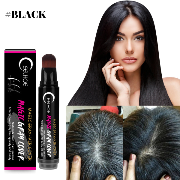 Snygg färg engångsfärgstift Långvarig effektiv färgstift för engångsbruk för närande och vårdande hår black