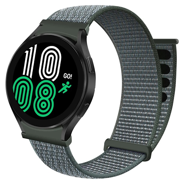 Nylonloop för Samsung Galaxy Watch 6-5-pro-4 44mm 40mm armband Utan glipor 20mm Band Sportarmband Galaxy 4-6 classic 43mm 47mm Rem Storm Gray 08 Galaxy4 Classic 42mm