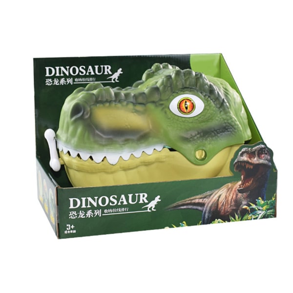 Dinosaur Head Billeksaker Förvaringsbox Set Zoo Dino Park Scenario Simuleringsleksaker green