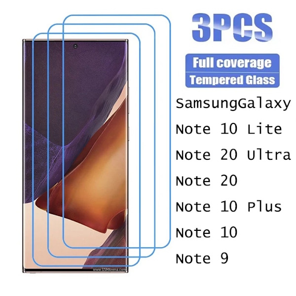 3 st Härdat Glas För Samsung Galaxy Note 9 10 20 Lite Ultra Plus Skärmskydd Galaxy Note 10 Tempered Glass