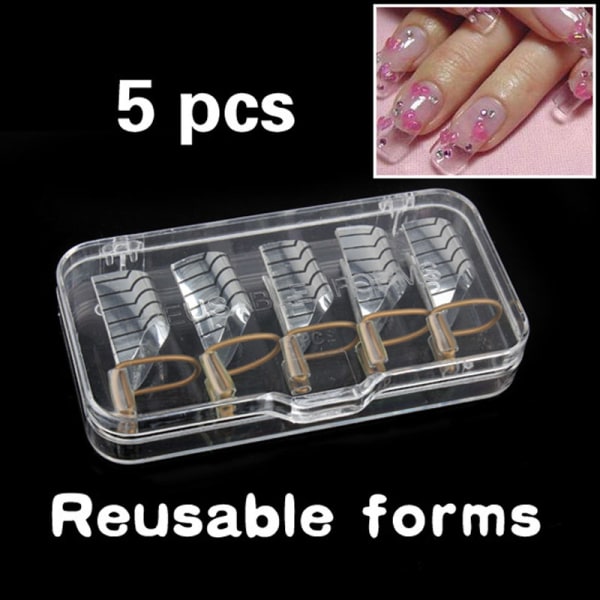 5st Nail Stencils Forms UV Gel Tool Akryl French Tips Nail Art Extension default