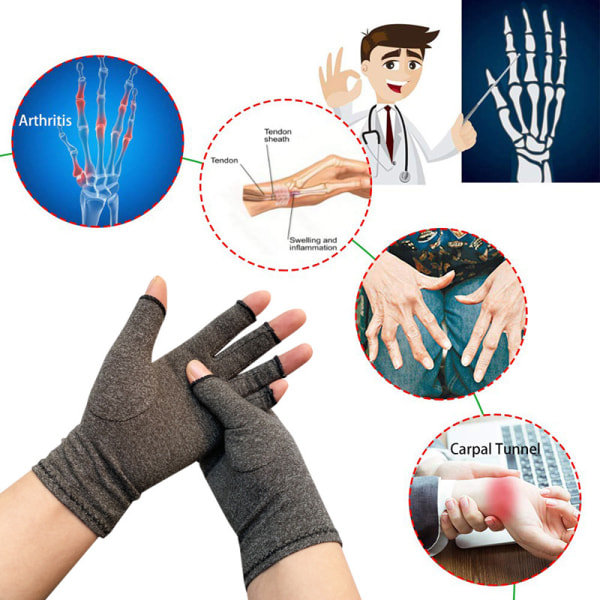 Artrithandskar Män Dam Reumatoid kompression Handhandske för artros l