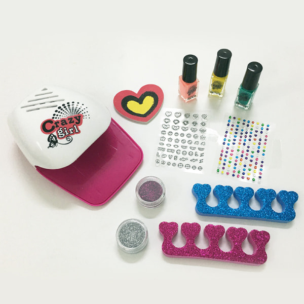 Kreativt set för barn Kosmetikaleksaker Nagellackstork present för flickor a