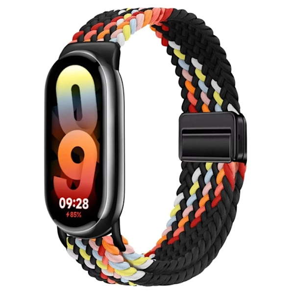 Nylonflätat armband för Xiaomi Band 9/8 Magnetiskt spänne Andningsbart Utbytbart Armband Mi Band 8/9 Justerbar Correa Official rainbow For Mi Band 9