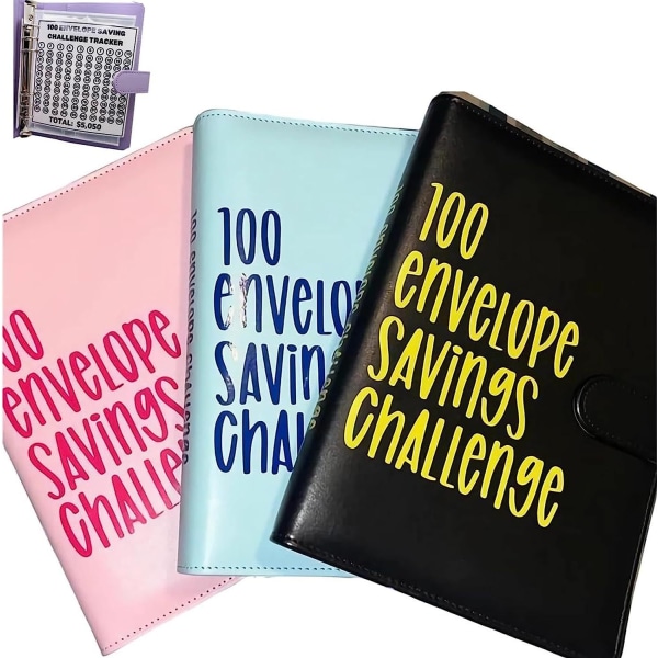 100 kuvert utmaningspärm 100 dagars utmaning Spara pengar Sparbok Par lavender purple
