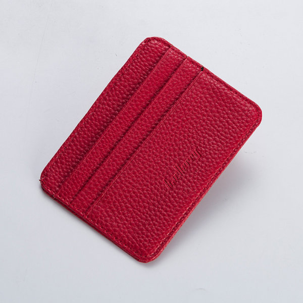 Damer Slim Minimalist Wallet PU Läder Kreditkortshållare Kort plånbok rose red