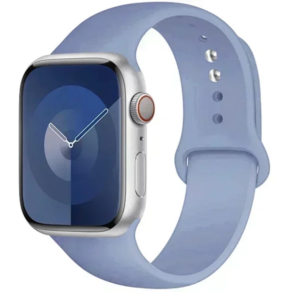 Original Silikonarmband för Apple Watch Band 44mm 38-40 42-46 41-45 46MM 49 mm Armband iwatch Serie 10 9 7 4 5 6 8 SE Ultra 2 3 86 stone lotus blue S10-46 42 44 45 49 L