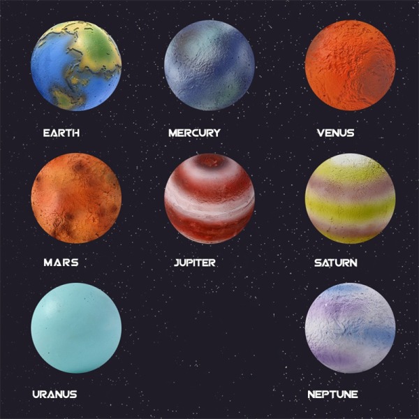 3D Gips Planet Arkeologisk leksak Intressant utforskning Pärlor Gruvdrift Pedagogiska leksaker Fantastiska mercury