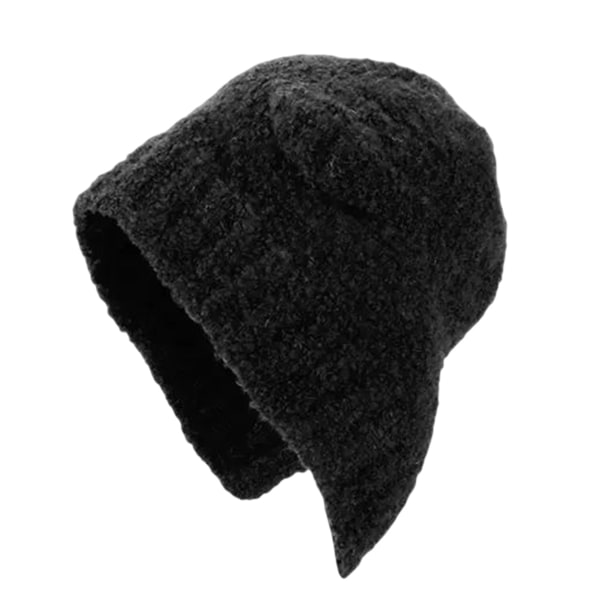 Bear Ears Beanie Virkad Mössa för Kvinnor Söt Varm Stickad Slouchy Vintermössa Komfort Super Mjuk Klänning Hatt black