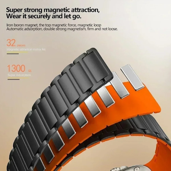 Magnetiskt silikonarmband för Apple Watch Band Ultra 2 49mm 10 46mm 42mm Armband iWatch 9 8 7 6 5 SE 45mm 41mm 44mm 40mm Armband Sunny yellow 42MM 44MM 45MM