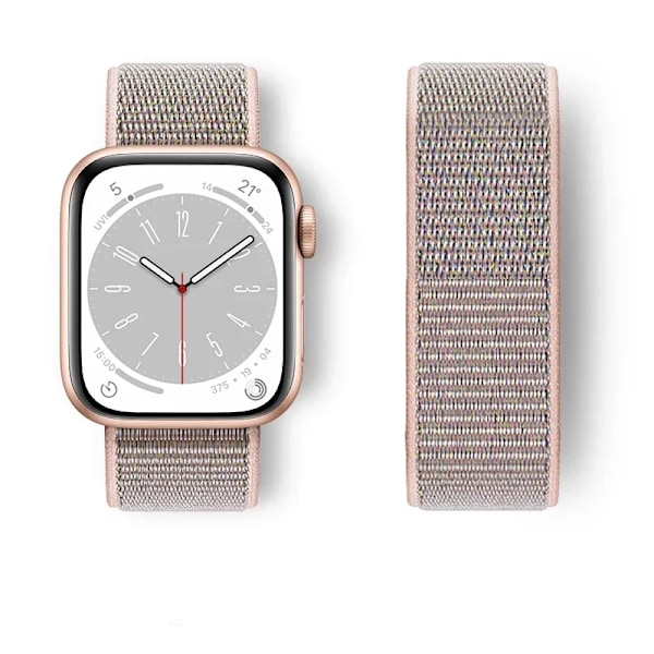Nylon Loop Armband för Apple Watch Armband 44mm 40mm 45mm Ultra2 49mm 41mm Sportarmband iwatch Tillbehör Serie 9 8 se 7 6 5 4 3 pink sand 5 38mm-40mm-41mm