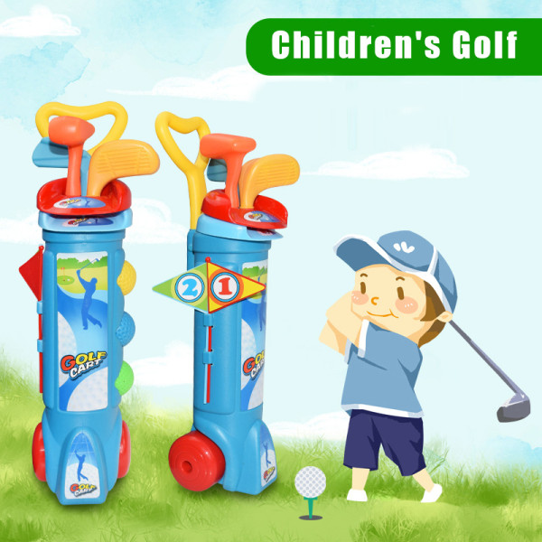 Kids Golf Club Set Färgglad minigolfleksak utomhus inomhus liten golfträningsleksak blue