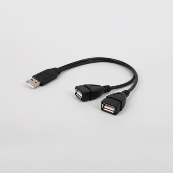 Kabelnav USB 2.0 hane till dubbel dubbel USB hona 2 i 1 hållbar laddning för mobil default