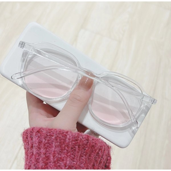 2022 nya rouge glasögon kvinnliga ins vind anti-blå ljus platt spegel vanligt ansikte mode white