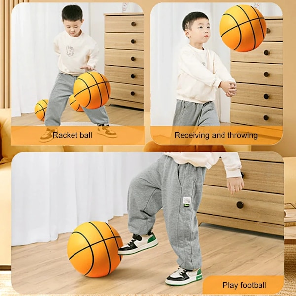 Tyst Basketboll Inomhus Tyst Skum Fotboll 18/21/24cm Ljudlös Studsboll Tyst Basketboll Tyst Boll Present till Pojkar VIOLET/紫罗兰