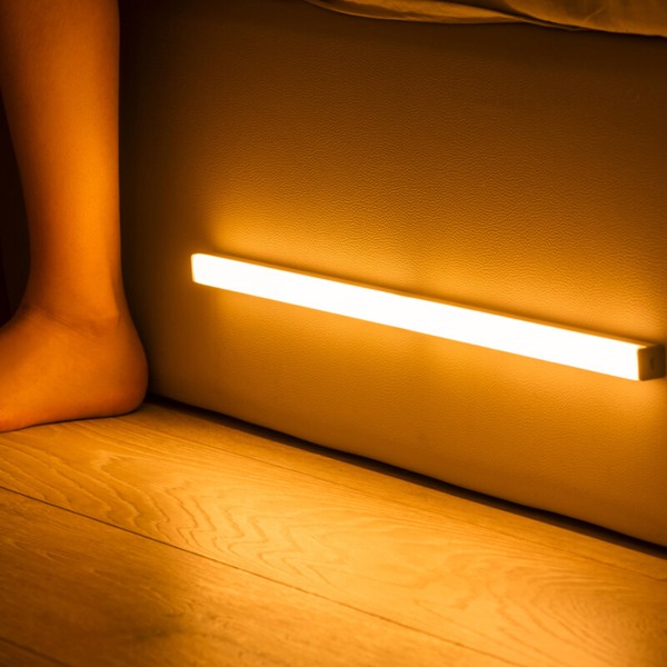 Under bänk garderobsbelysning Stark uthållighet Powered Warm Light för trappgarderob Köksskåp 10cm yellow light