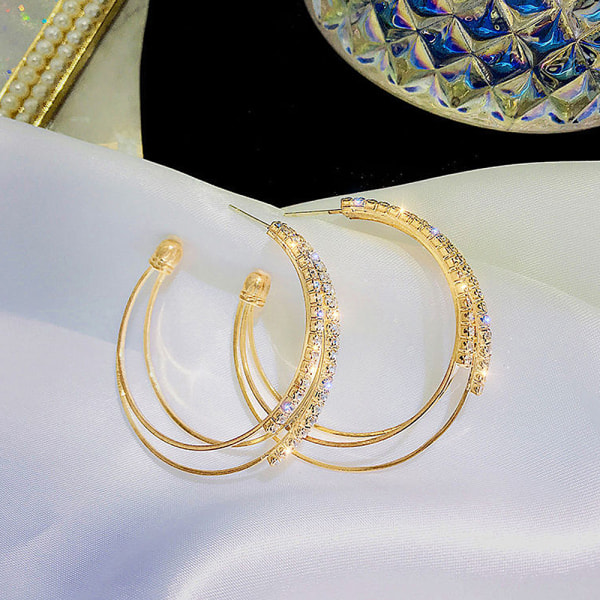 Örhänge Vackra minimalistiska runda diamanter Delikat örhängemode gold