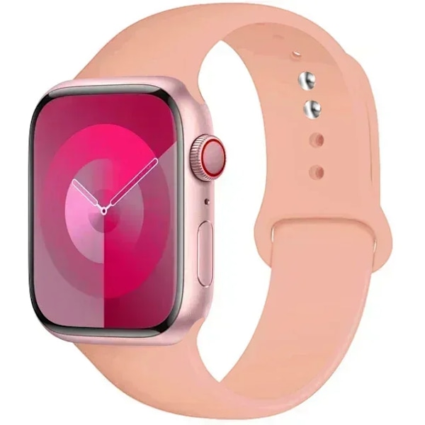 Original Silikonarmband för Apple Watch Band 44mm 38-40 42-46 41-45 46MM 49 mm Armband iwatch Serie 10 9 7 4 5 6 8 SE Ultra 2 3 59 pink S10-46 42 44 45 49 S