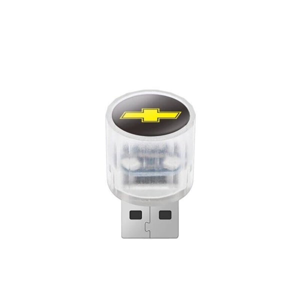 Bil USB LED-lampa med logotyp Enkel installation Bildörrlampa Idealisk för inredning av bilar chevrolet